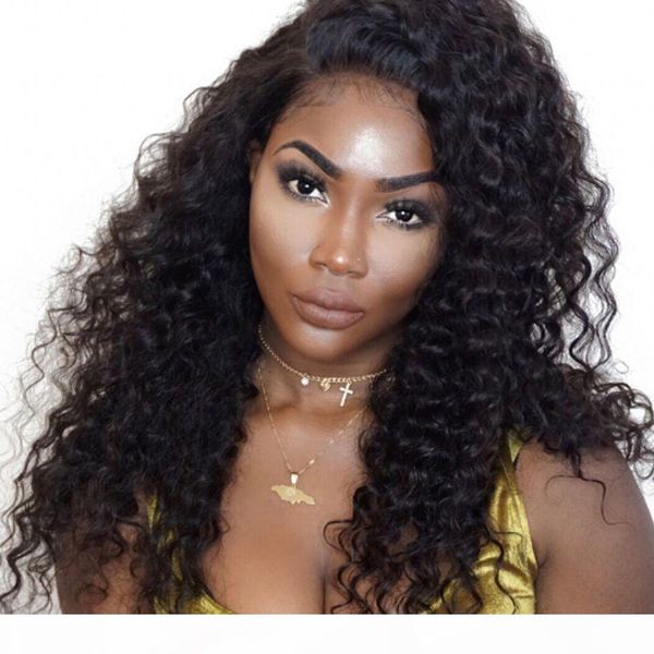 

kinky curly human hair wig for black women full lace indian hair wig lace front wig pre plucked, Black;brown