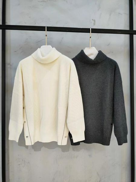 

women's sweaters 2021 women fashion long-sleeved casual solid color double-sided button cashmere pullover 1013, White;black