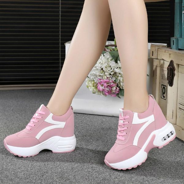 

casual high platform shoes women breathable height increasing shoes thick sole trainers sneakers woman deportivas mujer aa-479