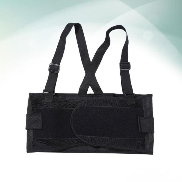 

1pc back waist support breathable adjustable lumbar brace for fitness lightweighting, Black;blue