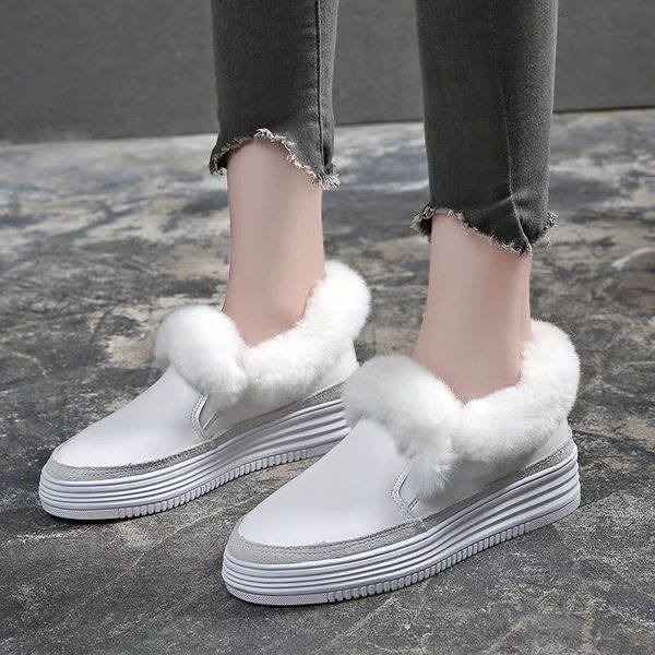 

swonco genuine skin white winter shoes for women to slip on tbl7, Black