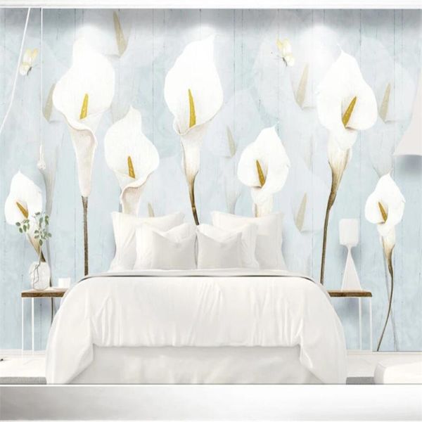 

wallpapers custom 3d wallpaper mural modern minimalist small fresh garden calla lily flower nordic decoration living room bedroom backgroun