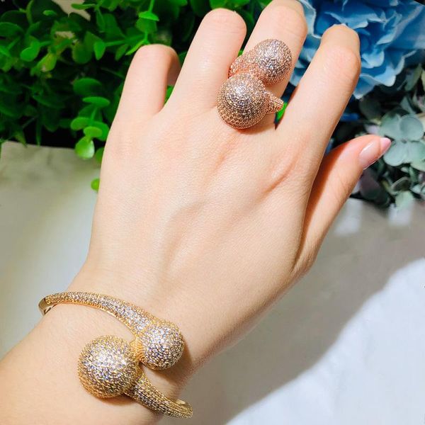 

earrings & necklace luxury disco ball african bangle ring fashion jewelry sets for women wedding engagement brincos para as mulhe, Silver