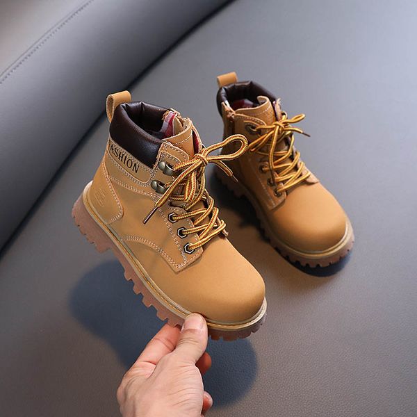 

kids boots children shoes childrens footwear boys girls short boot autumn winter casual student wear b8329, Black;grey