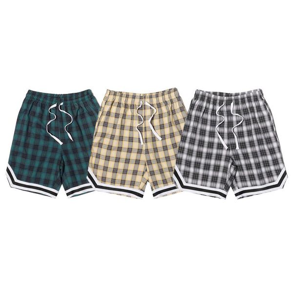 

men's shorts 2021 and women's summer checked casual streetwear fashion splice high street clothing sports, White;black