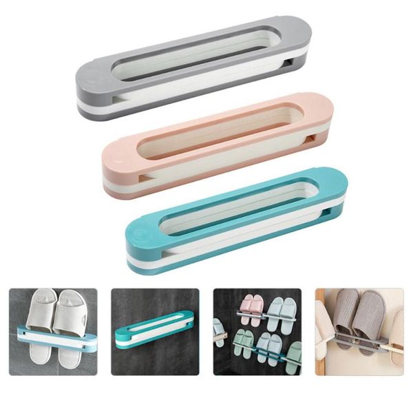 

3pcs towel slippers storage rack wall-mounted holder hanging storage bracket