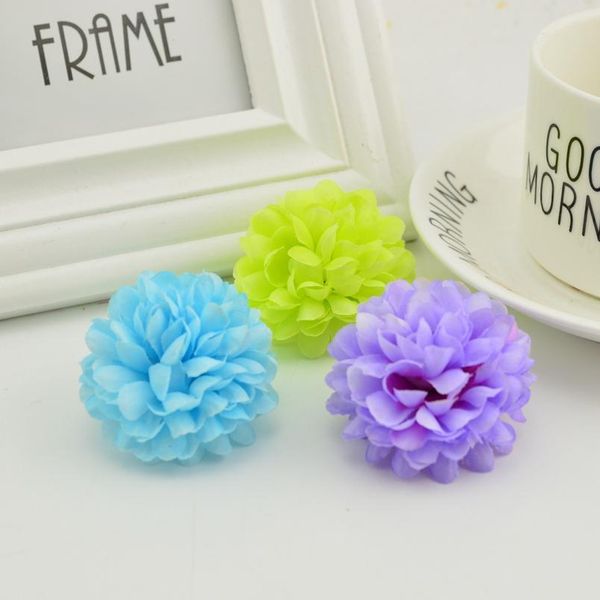 

200pcs artificial flowers 5cm silk chrysanthemum heads home wedding decoration wall wreath for the garden make d qylbdj