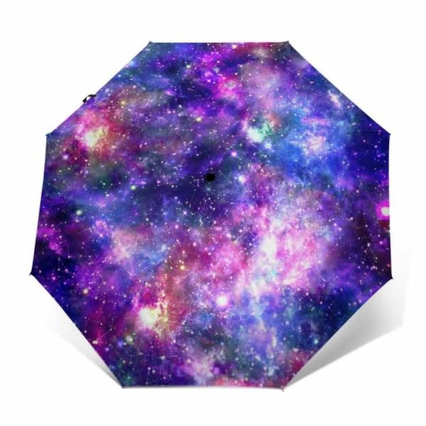 

umbrellas automatic umbrella galaxy night three-fold women men rain