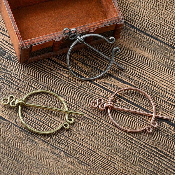 

pins, brooches antique gold color viking brooch round pins shawl scarf clasp cloak pin medieval metal badge gifts for friend 66x56mm, Gray