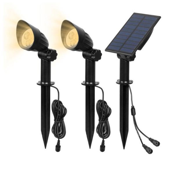 

thrisdar 2x3w garden tree solar led spotlight ip65 waterproof landscape pathway lawn lamp backyard street solar wall light