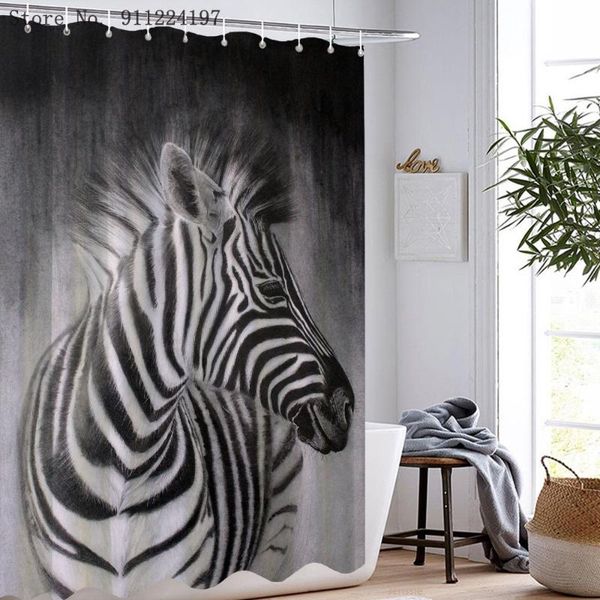 

shower curtains 3d zebra mustang print curtain animal horse bathroom waterproof polyester home decoration suit with hooks