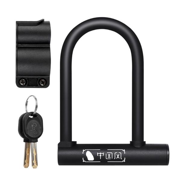 

bike locks anti-theft key unlock secure lock u shackle with mounting bracket