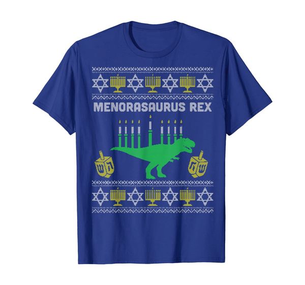

menorasaurus rex shirt kids hanukkah, jewish chanukah gift, White;black