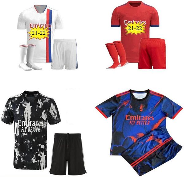 

21 22 soccer jerseys 4th 2021 dembele traore memphis digital fourth football shirt set 2022 t. mendes aouar bruno g men kids kit uniform 33, Black;yellow