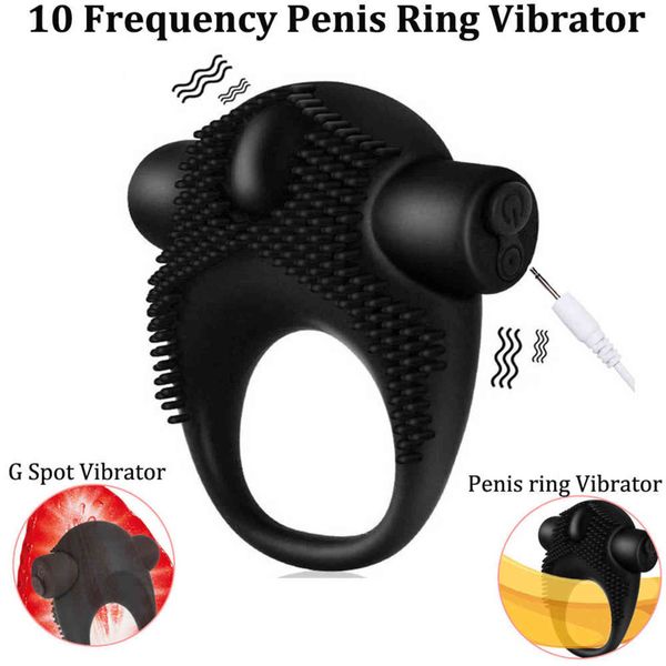 Nxy cockrings 10 freqüência recarregável anel de pênis vibrador retardado ejaculação de silicone galo pau vibrando brinquedos sexuais para homens casais 1123