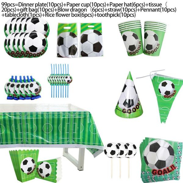 

disposable dinnerware football suit happy birthday holiday party tableware supplies baby display paper plate cup tissue bag set