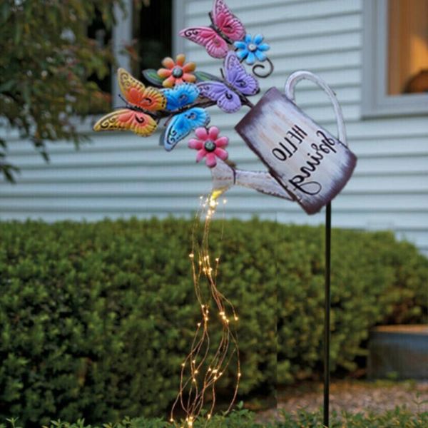 

garden decorations watering can led string light starry fairy night for yard pathway decoration
