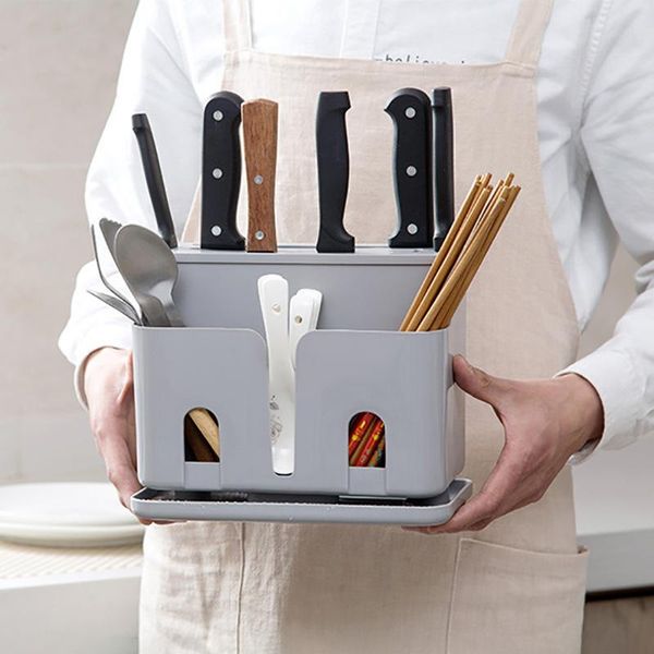 

storage bottles & jars 2 in 1 deskdrain cage fork chopsticks household kitchen box wall-mounted tableware
