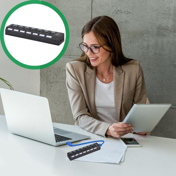 

hubs usb hub 7-port 3.0 charging data station for computer lapus plug