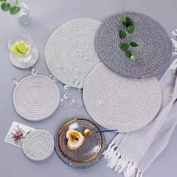 

mats & pads rope woven place mat thickened table pot heat insulation pad plate cup kitchen decoration