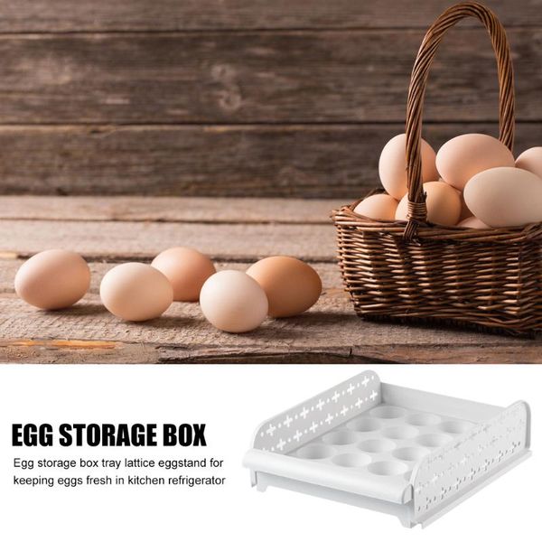 

storage bottles & jars plastic 20-compartment egg box conical groove refrigerator space-saving container tray rack
