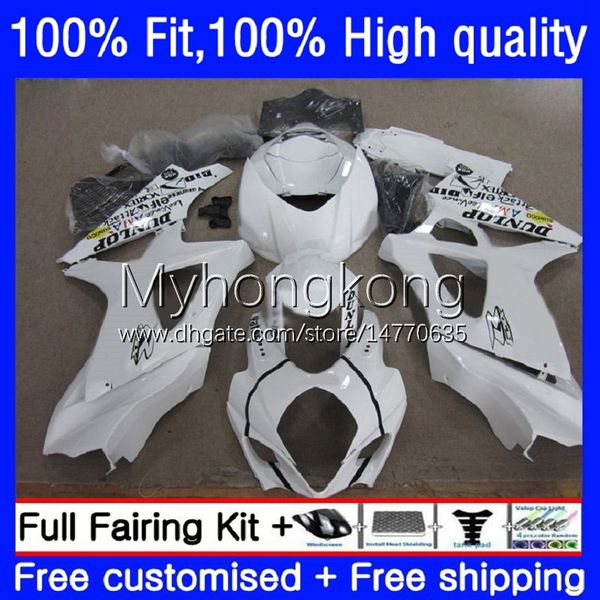 Body White Black Injection Mold para Suzuki K7 GSXR 1000 CC 1000CC 07 08 Bodywork 27no.65 GSXR1000 GSX-R1000 2007 2007 GSXR1000CC GSXR-1000 2007-2008 OEM Fairing Kit