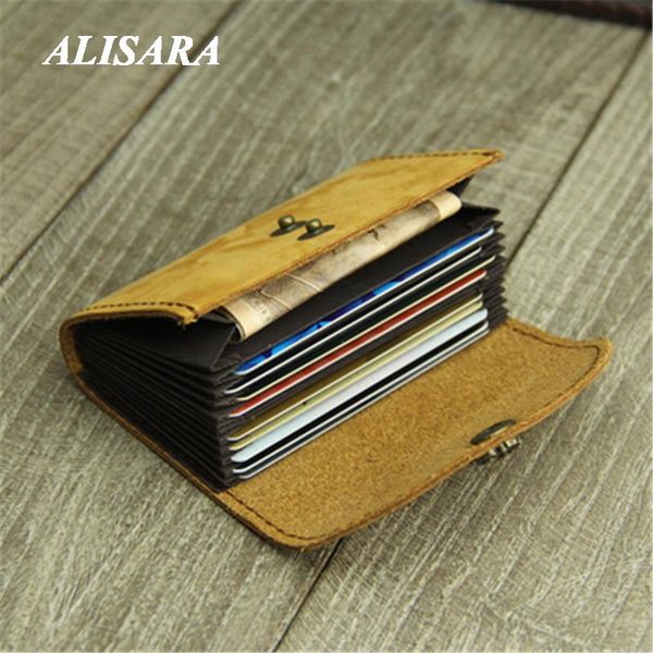 

card holders holder handmade small package, multi-card position first layer cowhide ,coin purse bank package large capacity, Brown;gray