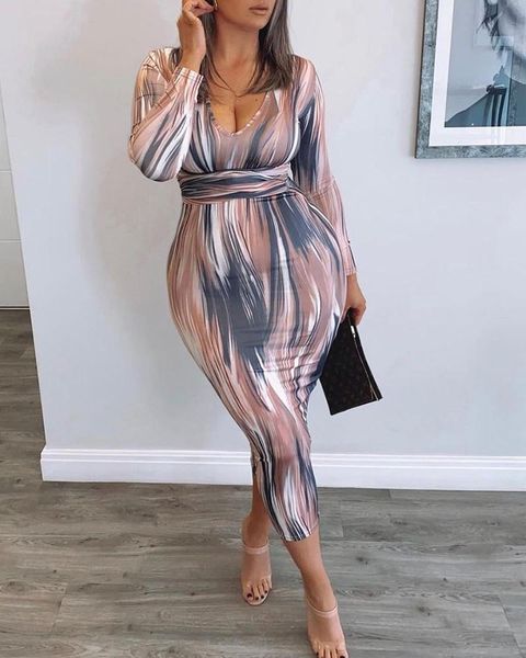 

casual dresses long sleeve v neck colorblock skinny dress, Black;gray