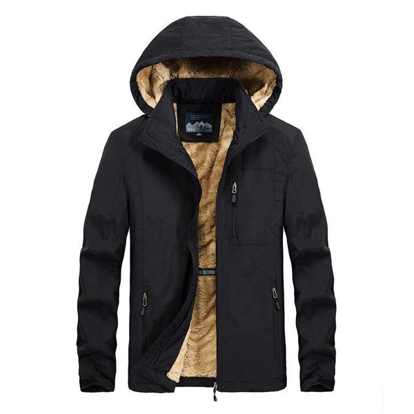 

men's casual shirts multi autumn winter pocket thickened hooded jacket detachable hat, White;black