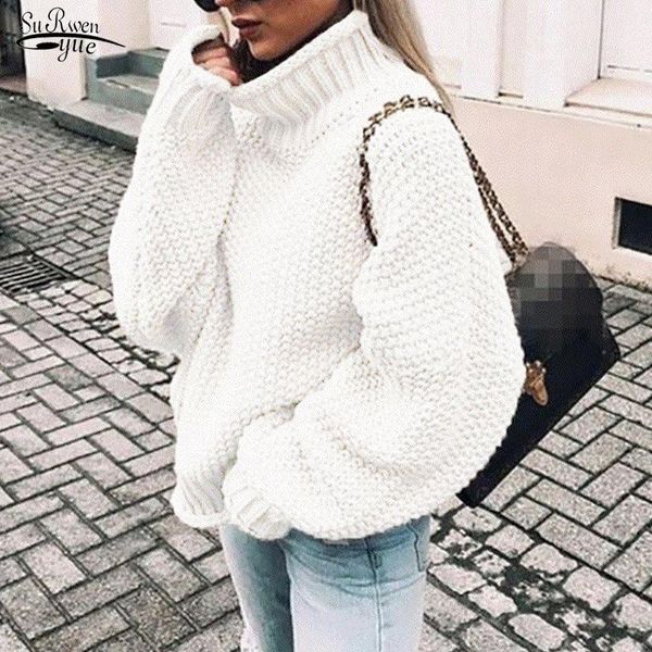 

women's sweaters autumn winter turtleneck pullovers primer shirt clothing women sweater long-sleeve warm loose pull femme 11807, White;black