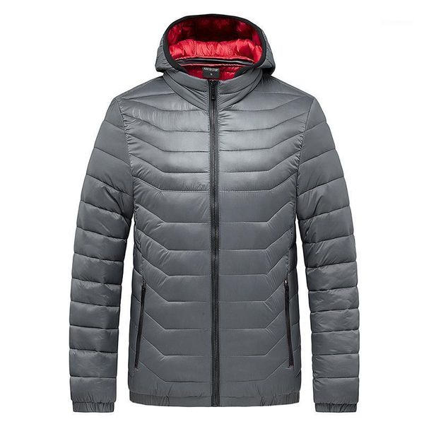 

men's down & parkas 2021hoodied winter jacket men casual solid color outwear korea streetwear warm waterproof coat, Black