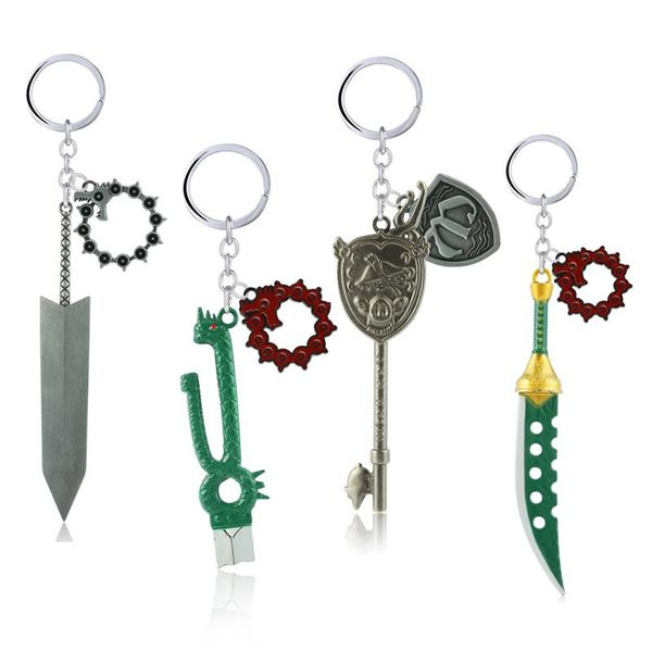 

keychains anime the seven deadly sins escanor rhitta keychain nanatsu no taizai axe bottle opener key chain pendant for men gift, Silver