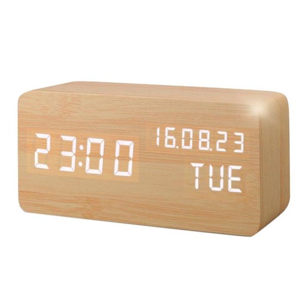 

other clocks & accessories led wooden clock voice control electronic desk table digital watch no radio for deskalarm