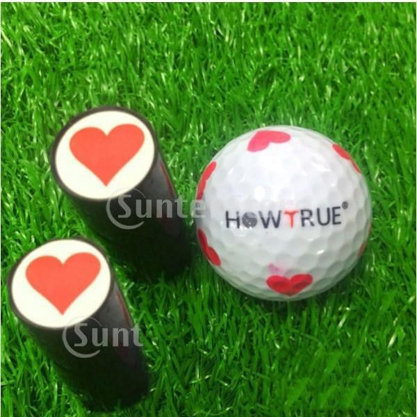 

golf training aids 2pcs colorfast ball heart shape stamp stamper marker impression seal for golfer