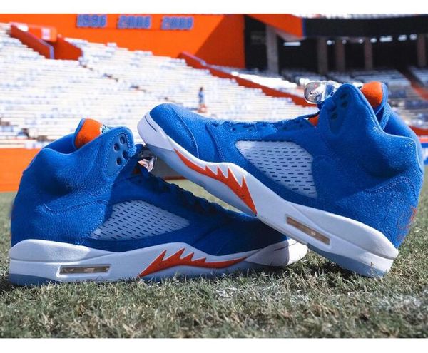 

5 florida gators mens basketball shoes oklahoma 5s university blue white red orange outdoor sports sneakers trainers with box us7-13