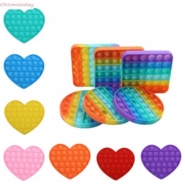 

push bubble fidget toys rainbow pop autism special needs stress reliever helps relieve stress and increase focus soft squeeze toy