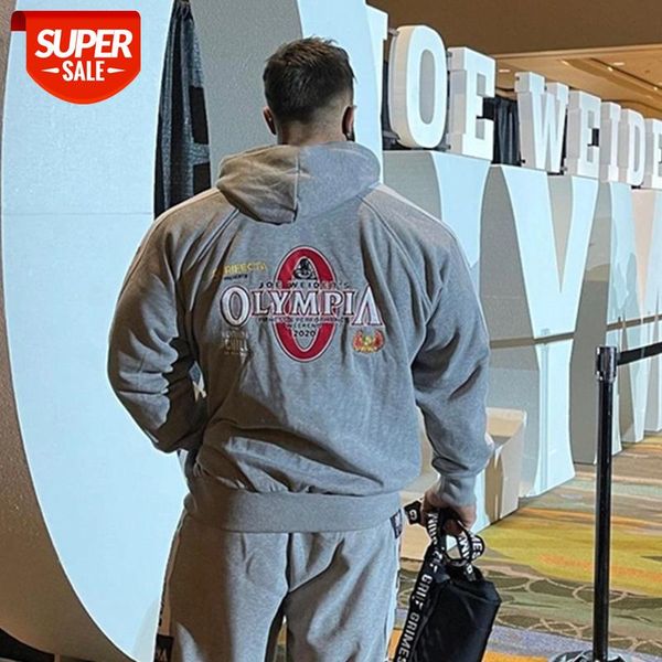 

2020 New AutumnWinter gym Fitness Jacket Sportswear Cotton Print Bodybuilding Hooded Zipper Shirt Workout Tops Coats clothing #uT2M, Black