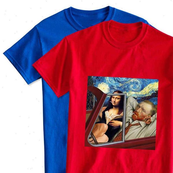 

new t shirt creativity funny van gogh graphic vintage womens shirt pretty streetwear casual punk o neck multicolor tshirt, White