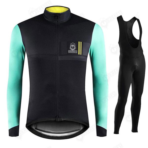 

racing sets frenesi cycling jersey mens team winter thermal fleece long sleeve set gel bicycle clothing maillot ropa ciclismo hombre suit, Black;blue