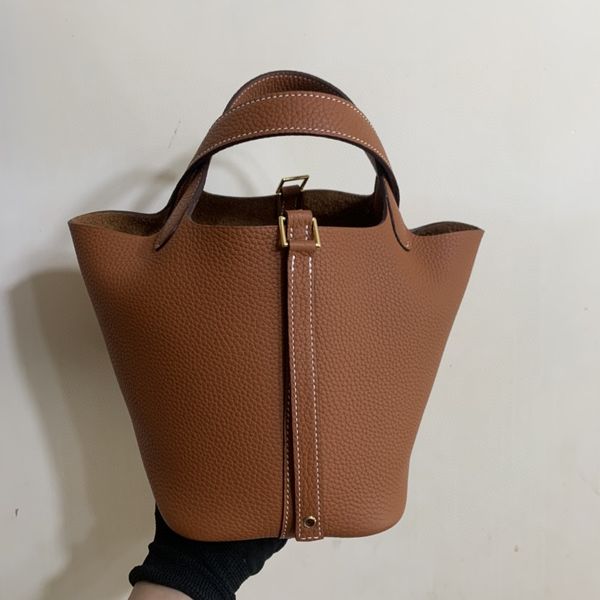 18 cm Totes Luxus Handtasche Design Bucket Bag handgefertigte Qualitätsnähte mit Wachslinie Togo Leder viele Farben, um den Preis für den WHOSALE zu wählen