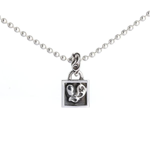 

been ch crowe tested has and mixed to sell high version small love peach heart square brand pendant fashion hip-hop necklace, Silver