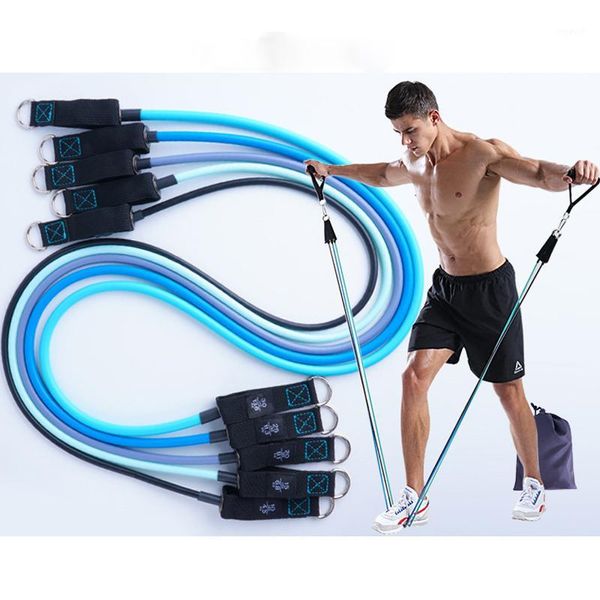 Bandas de resistência Style 11pcs/conjunto Pull Rope Fitness Equipment Band Set Training Muscle Exercises Elastic for Home Gym1