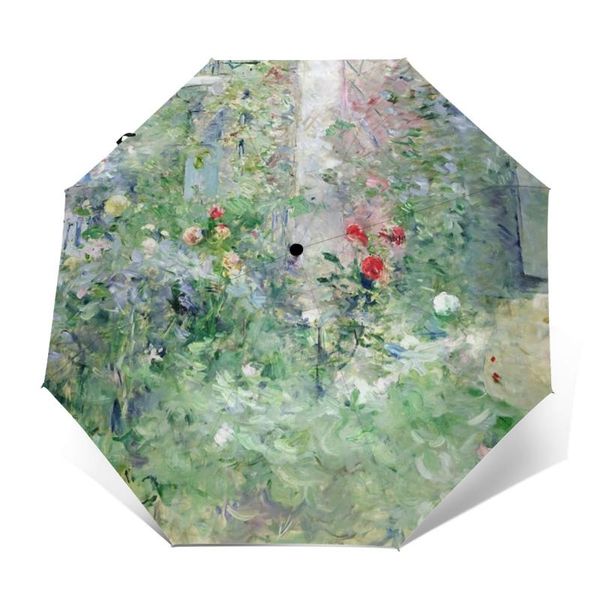 

umbrellas rose umbrella aesthetic uv protection automatic painting reinforced backpack