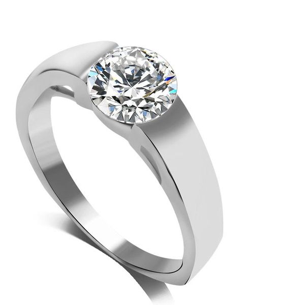 

wedding rings f&u r166 wholesale fashion trendy elegant style silver color sparkling diamod women engagement ring, Slivery;golden