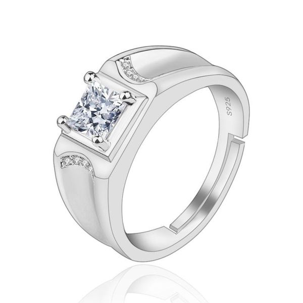 

cluster rings 925 sterling silver for women men classic zirconia engagement wedding couple jewelry gift, Golden;silver