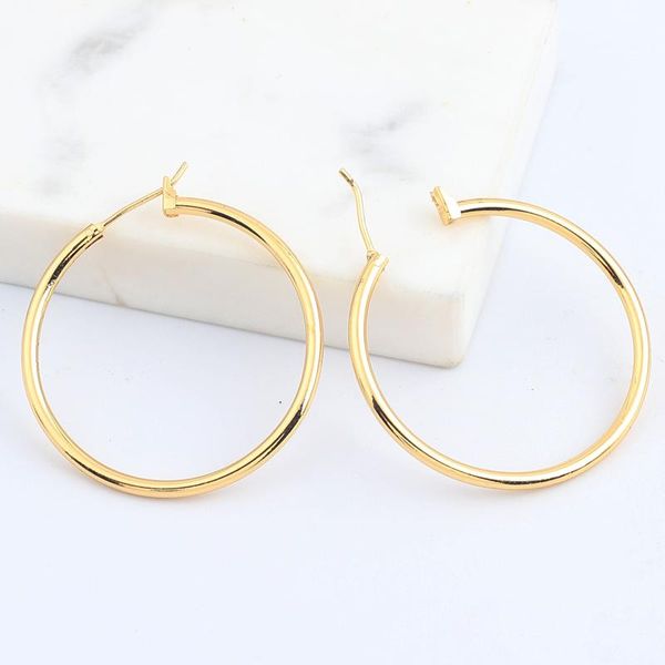 

hoop & huggie 2021 trendy fashion simple exaggerated style tone earrings for women geometric gold copper gilded ladies's jewelry, Golden;silver