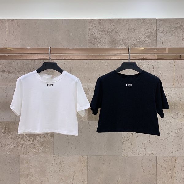 

women designer t shirt2021 new short small wide angle shoulder foam printing fashionable round face short sleeve t-shirt, White