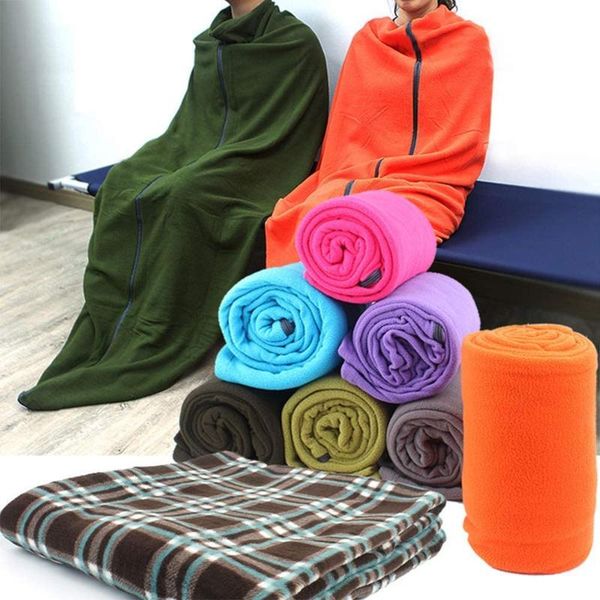 

sleeping bags 180*83cm fleece bag liner travel sheet camping sleep sack ultralight zippered backpacking blanket for hiking