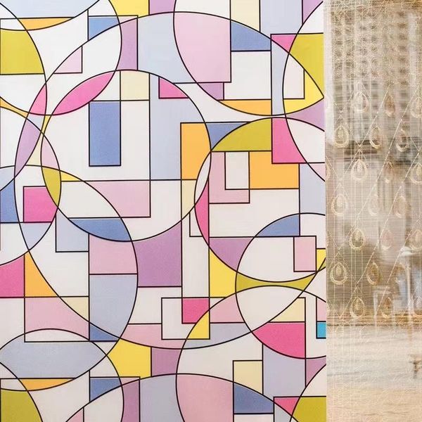 

window stickers 3d electrostatic frosted glass sticker translucent opaque shading bathroom anti-peeping bedroom anti-uv film