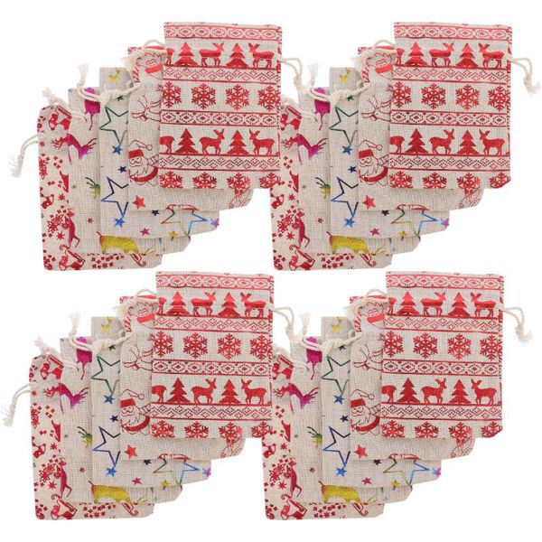 

gift wrap 25pcs christmas drawstring candy bags xmas party gifts festival supplies